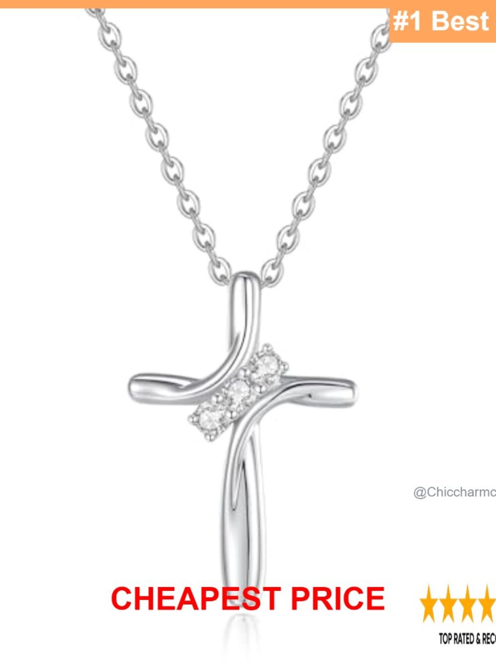 Moissanite Necklace 925 Sterling Silver Plated 18K White Gold Pendant Necklace